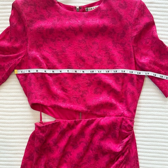 NWT Alice + Olivia Stella Cutout Midi Pink Dress - Picture 10 of 14
